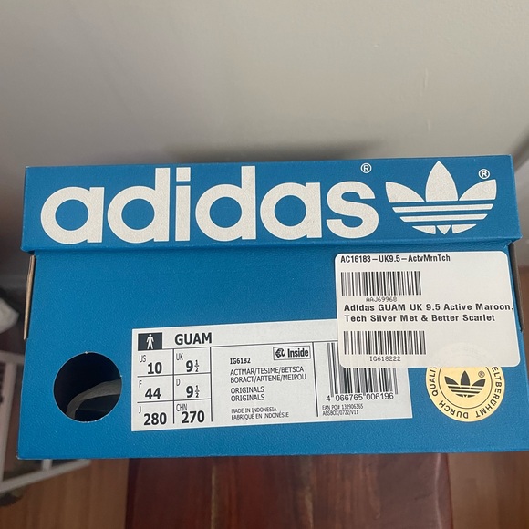 Adidas Guam Active Maroon Tech Silver Met / Size 10 Men’s - Picture 9 of 10
